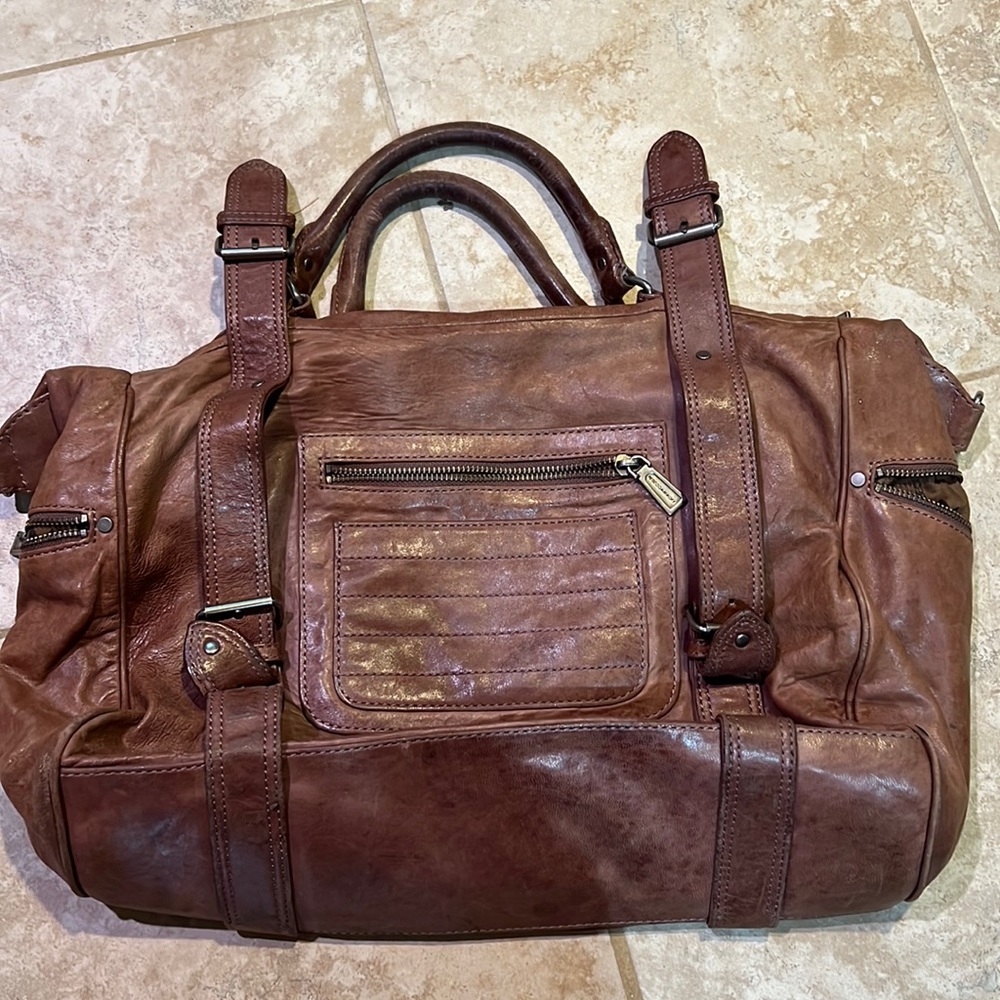 Rebecca minkoff leather overnight bag